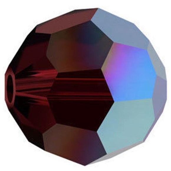 As Low As $2 8mm Garnet AB Swarovski Crystal Round 5000 Beads 4pcs - Picture 1 of 1